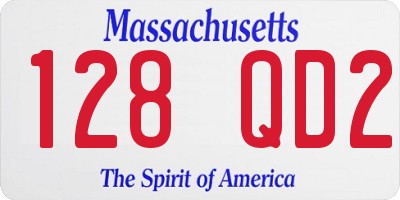 MA license plate 128QD2