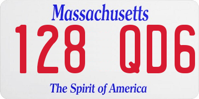 MA license plate 128QD6