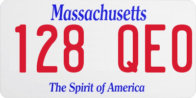 MA license plate 128QE0