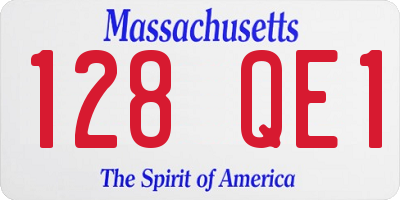 MA license plate 128QE1