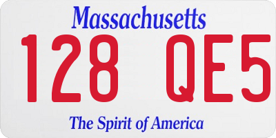 MA license plate 128QE5