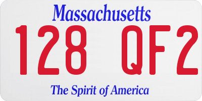 MA license plate 128QF2