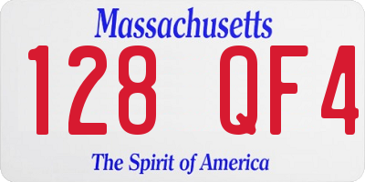 MA license plate 128QF4