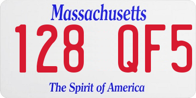 MA license plate 128QF5