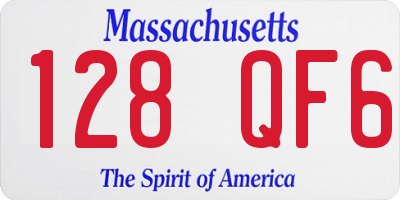 MA license plate 128QF6