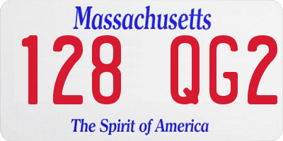 MA license plate 128QG2