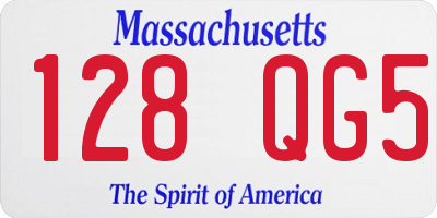 MA license plate 128QG5