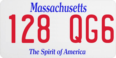 MA license plate 128QG6