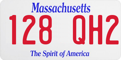 MA license plate 128QH2