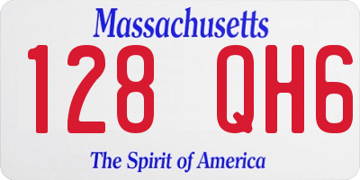 MA license plate 128QH6