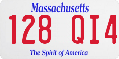 MA license plate 128QI4