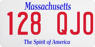 MA license plate 128QJ0