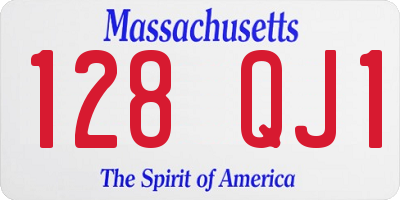 MA license plate 128QJ1