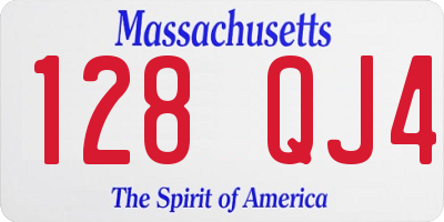 MA license plate 128QJ4