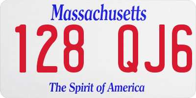 MA license plate 128QJ6