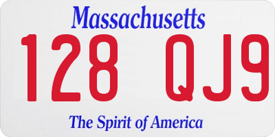 MA license plate 128QJ9