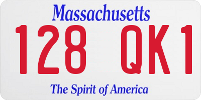 MA license plate 128QK1