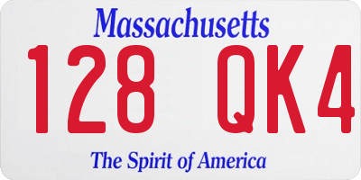 MA license plate 128QK4