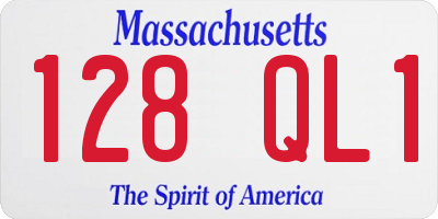 MA license plate 128QL1