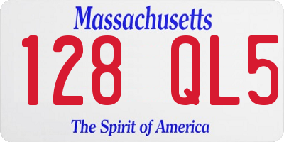 MA license plate 128QL5