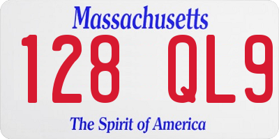 MA license plate 128QL9