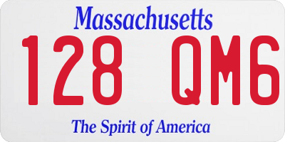 MA license plate 128QM6