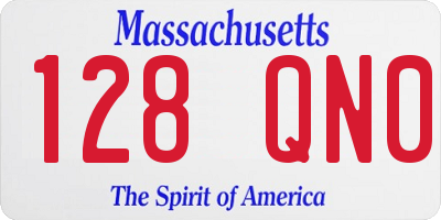 MA license plate 128QN0