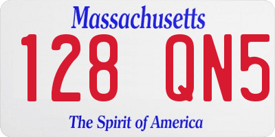 MA license plate 128QN5