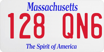 MA license plate 128QN6