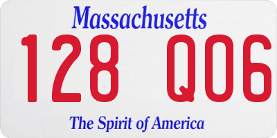 MA license plate 128QO6
