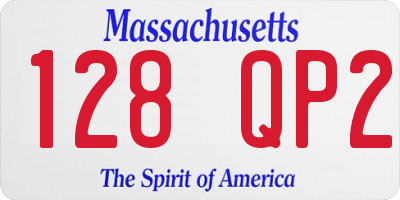 MA license plate 128QP2