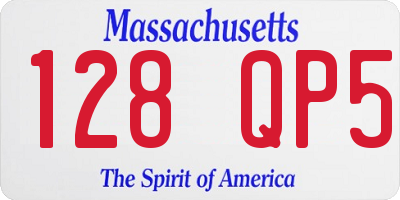 MA license plate 128QP5