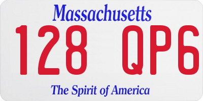 MA license plate 128QP6