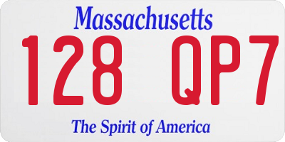 MA license plate 128QP7