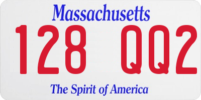 MA license plate 128QQ2