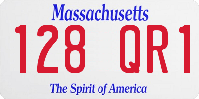 MA license plate 128QR1