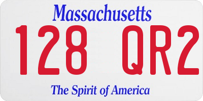 MA license plate 128QR2