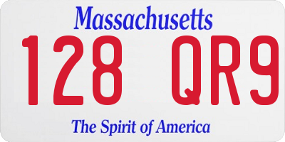 MA license plate 128QR9