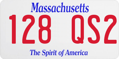 MA license plate 128QS2