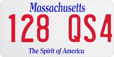 MA license plate 128QS4