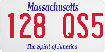 MA license plate 128QS5
