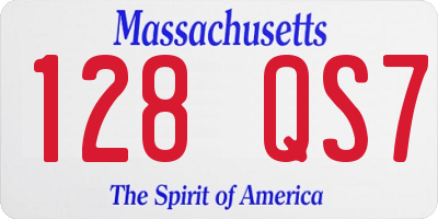MA license plate 128QS7