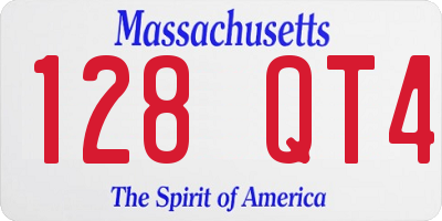MA license plate 128QT4