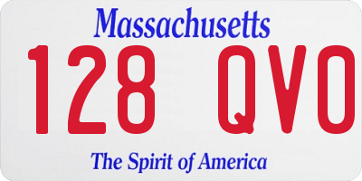 MA license plate 128QV0