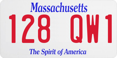 MA license plate 128QW1
