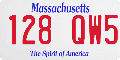 MA license plate 128QW5