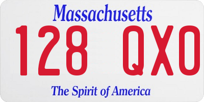 MA license plate 128QX0