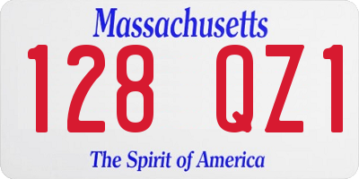 MA license plate 128QZ1