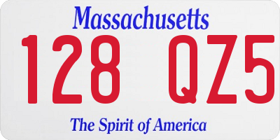 MA license plate 128QZ5