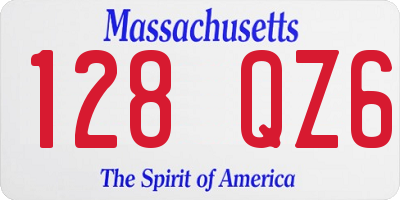 MA license plate 128QZ6